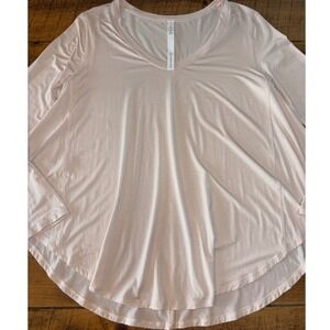 Lululemon Womens Light Pink Long‎ Sleeve Lightweight Flowy Athletic Top Size 8